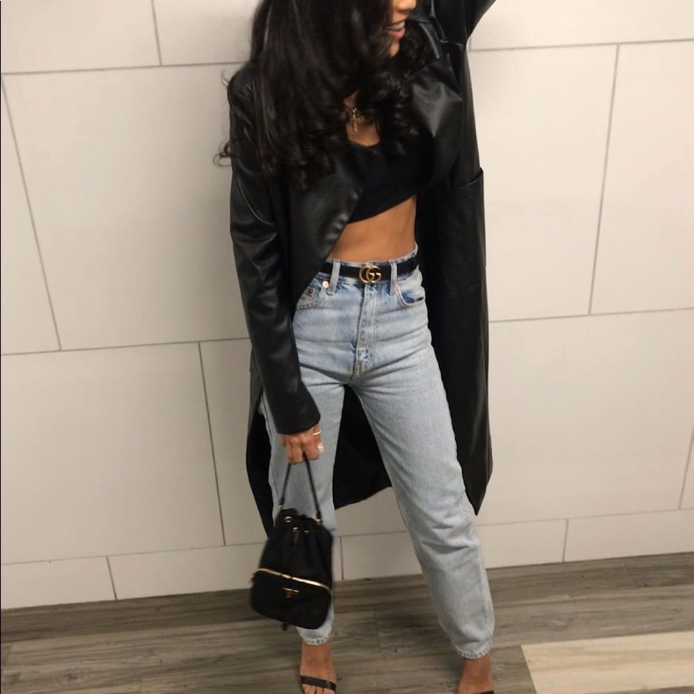 ZARA High Raise Straight Leg Jeans